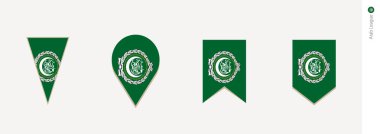 Arap Birliği bayrağı dikey tasarım, vektör çizim.