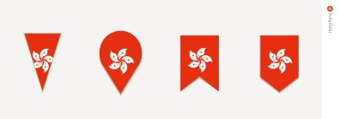 Hong Kong bayrağı dikey tasarım, vektör çizim.