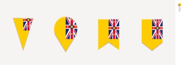 Niue bayrak dikey tasarım, vektör çizim.