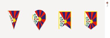 Tibet bayrak dikey tasarım, vektör çizim.