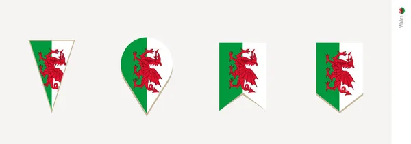 Drapeau Pays Galles Conception Verticale Illustration Vectorielle — Image vectorielle