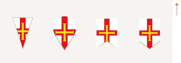 Γκουέρνσεϊ Σημαία Στο Κάθετο Σχέδιο Εικονογράφηση Διάνυσμα — Διανυσματικό Αρχείο