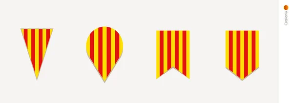 Catalonia Flag Vertical Design Vector Illustration — Stock Vector