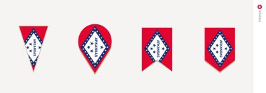 Arkansas bayrak dikey tasarım, vektör çizim.