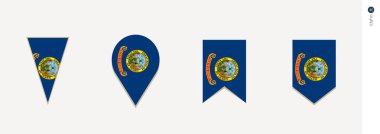 Dikey tasarım, vektör çizim Idaho bayrağı.