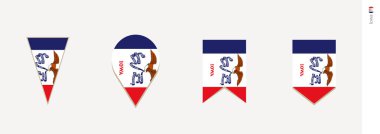 Iowa bayrak dikey tasarım, vektör çizim.