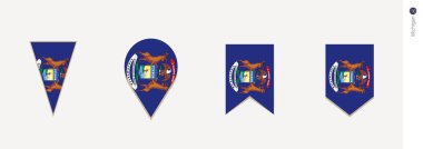 Michigan bayrak dikey tasarım, vektör çizim.