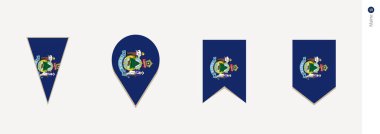 Maine bayrak dikey tasarım, vektör çizim.