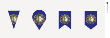 New Hampshire bayrak dikey tasarım, vektör çizim.