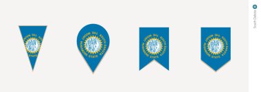 Güney Dakota bayrak dikey tasarım, vektör çizim.