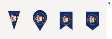 Utah bayrak dikey tasarım, vektör çizim.