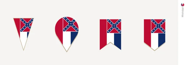 Mississippi Flag Vertical Design Vector Illustration — Stock Vector