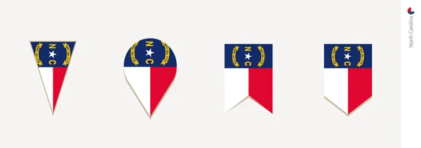 Bandera Carolina Del Norte Diseño Vertical Ilustración Vectorial — Archivo Imágenes Vectoriales