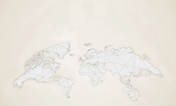 Mapa Del Mundo Estilo Vintage Mapa Del Mundo Vectorial Redondeado — Vector de stock