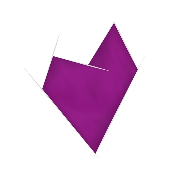 Corazón Abstracto Púrpura Con Efecto Ondulante Ilustración Vectorial — Vector de stock