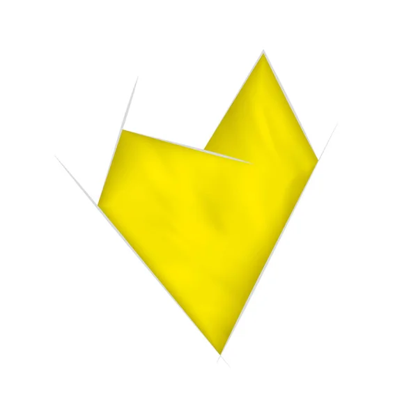 Желтое Абстрактное Сердце Эффектом Размахивания Векторная Иллюстрация — стоковый вектор