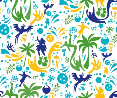 Colorful abstract sport pattern, yellow, green and blue background clipart