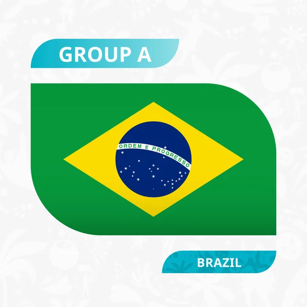 Bandera del equipo de Brasil, hecha en estilo de competición de fútbol — Vector de stock