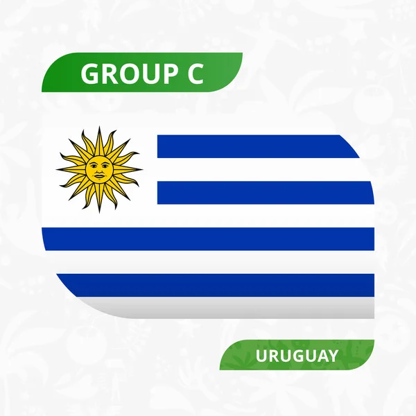 Bandera del equipo uruguayo, hecha en estilo competición de fútbol — Vector de stock