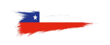 Flag of Chile in grunge brush stroke.