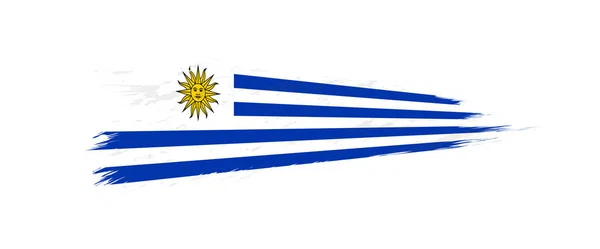 Bandera de Uruguay en pincelada grunge . — Vector de stock