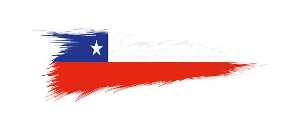 Bandera de Chile en pincelada grunge . — Vector de stock