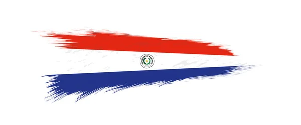 Bandera de Paraguay en pincelada grunge . — Vector de stock