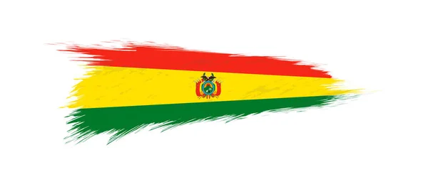 Vlag van Bolivia in grunge penseelstreek. — Stockvector