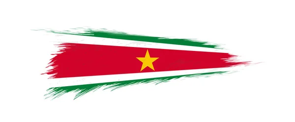 Bandera de Surinam en pincelada grunge . — Vector de stock
