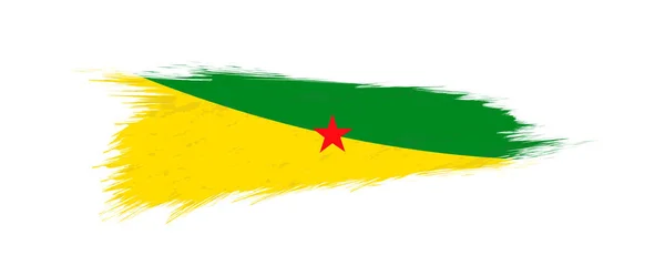 Vlajka Francouzské Guyany v tahu štětce grunge. — Stockový vektor