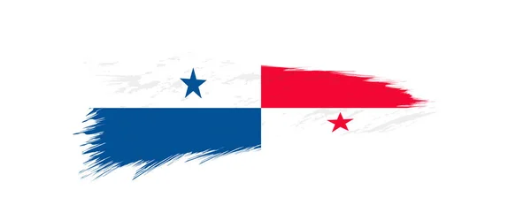 Bandera de Panamá en pincelada grunge . — Vector de stock