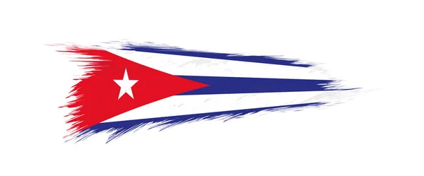 Bandera de Cuba en pincelada grunge . — Vector de stock