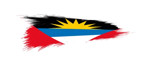 Bandiera di Antigua e Barbuda in pennellata grunge . — Vettoriale Stock