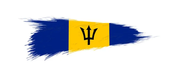 Barbados bayrağı grunge fırça darbesi içinde. — Stok Vektör