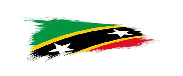 Bandiera di Saint Kitts e Nevis in pennellata grunge . — Vettoriale Stock