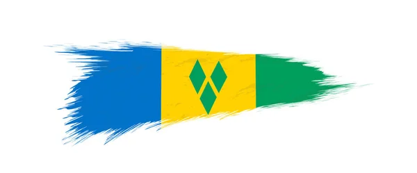 Bandera de San Vicente y las Granadinas en pincelada grunge . — Vector de stock