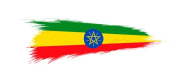 Grunge fırça darbesi Etiyopya bayrağı.