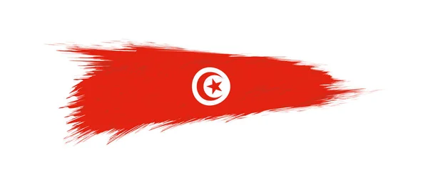 Bendera Tunisia dalam sapuan kuas grunge . - Stok Vektor