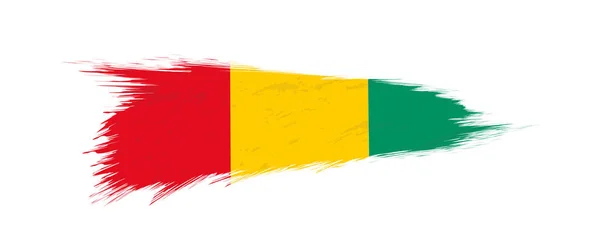 几内亚国旗在粗野的笔触. — 图库矢量图片