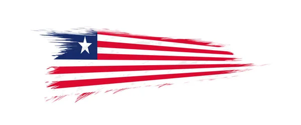 Bendera Liberia dalam sapuan kuas grunge . - Stok Vektor