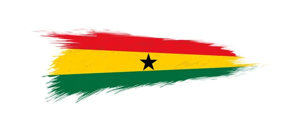 Flaga Ghany w pociągnięcia pędzlem grunge. — Wektor stockowy
