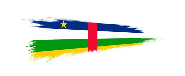 Grunge kefe-stroke-ban a Közép-afrikai Köztársaság zászlaja. — Stock Vector