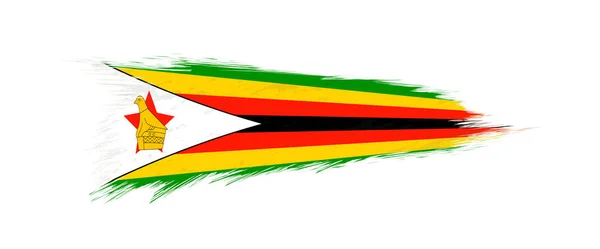 Bandeira do Zimbabué em pincelada grunge . —  Vetores de Stock