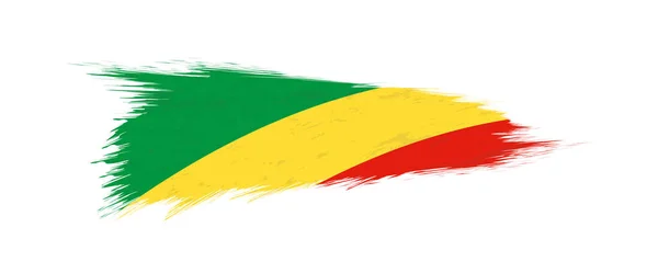 刚果的旗子在粗野刷笔划. — 图库矢量图片