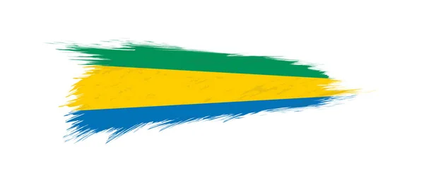 Bandera de Gabon en pincelada grunge . — Vector de stock