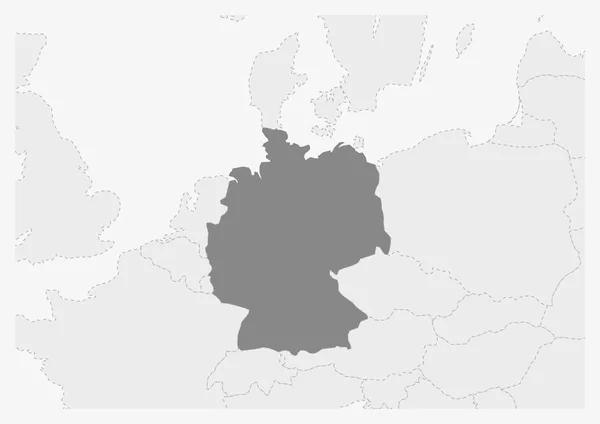 Mapa Evropy s zvýrazněné mapa Německo — Stockový vektor