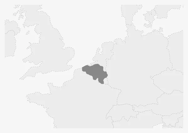 Карти Європи з виділених мапу Бельгії — стоковий вектор