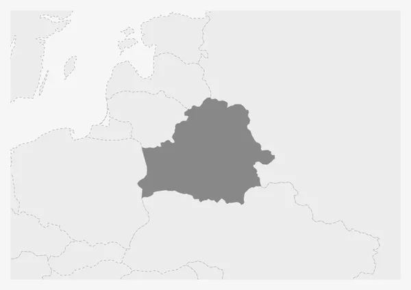 Χάρτη της Ευρώπης με επισημασμένο Χάρτης Λευκορωσίας — Διανυσματικό Αρχείο