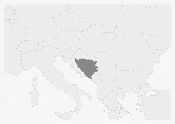 Europakarte mit hervorgehobener Bosnien-Herzegowina-Karte — Stockvektor