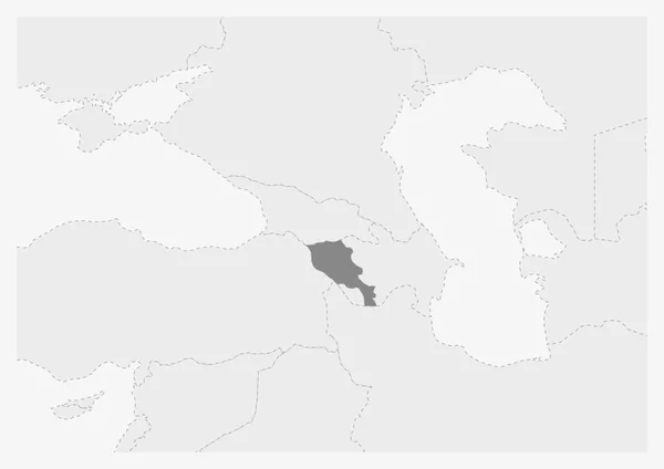 Mapa de Europa con el mapa de Armenia resaltado — Vector de stock